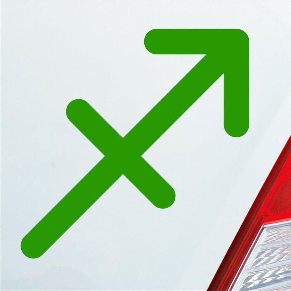 Auto Aufkleber Sagittarius Schütze Sternzeichen Horoskop 10x10 cm Hellgrün Sticker Heckscheibenaufkleber