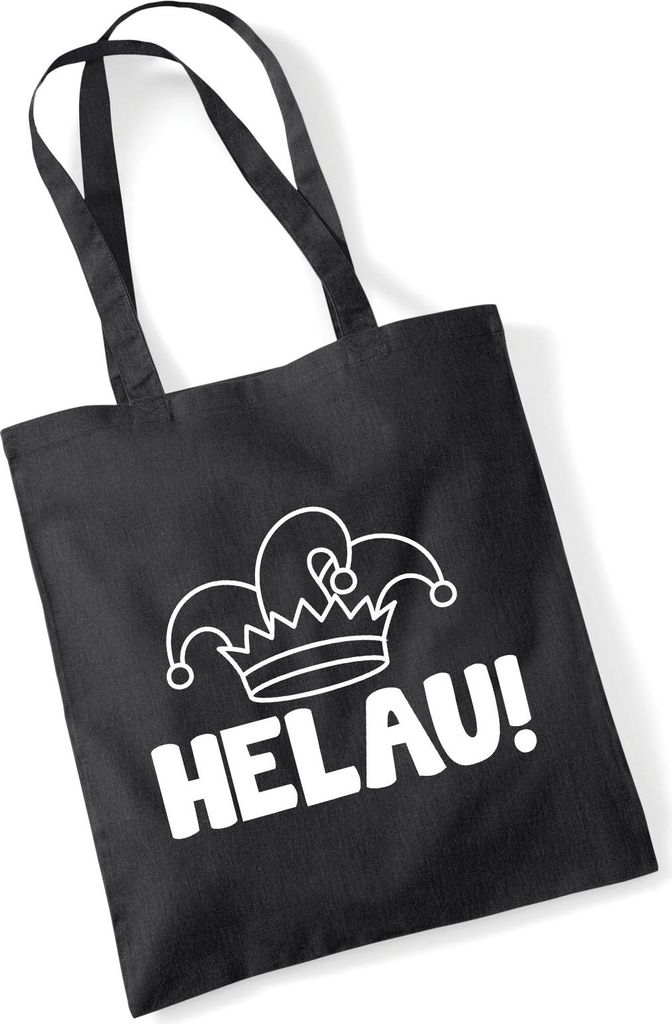 Huuraa Jutebeutel Helau Narrenkappe 10 Liter Black Baumwolle Tasche Geschenkidee