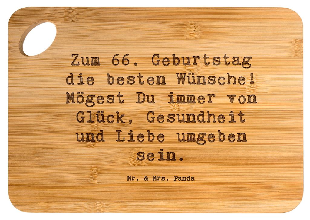 Mr. & Mrs. Panda Schneidebrett Spruch 66. Geburtstag - Transparent - Geschenk, Happy Birthday, liebevolle Karte, Brett, Geburtstagsgeschenk, Frühs...