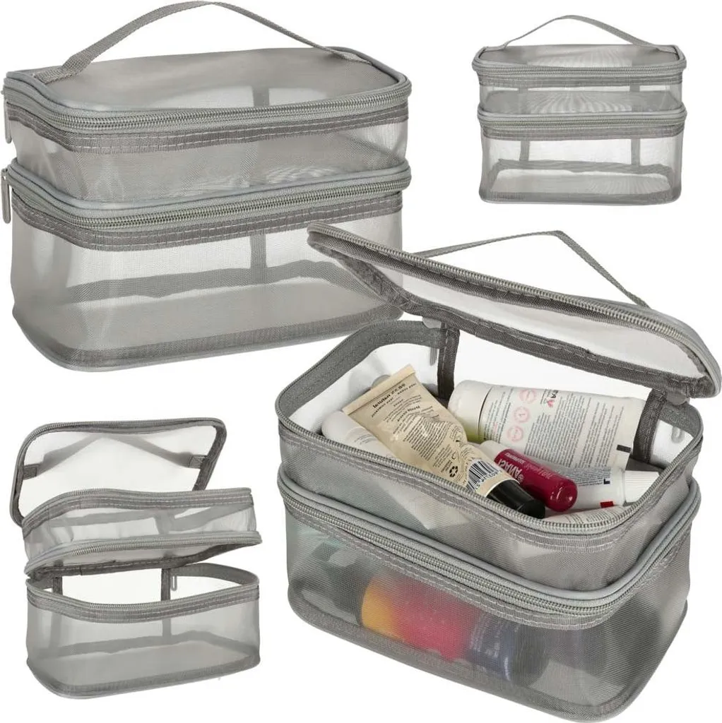 Borsa cosmetica da donna Organizzatore da viaggio da uomo pieghevole XXL Grigio