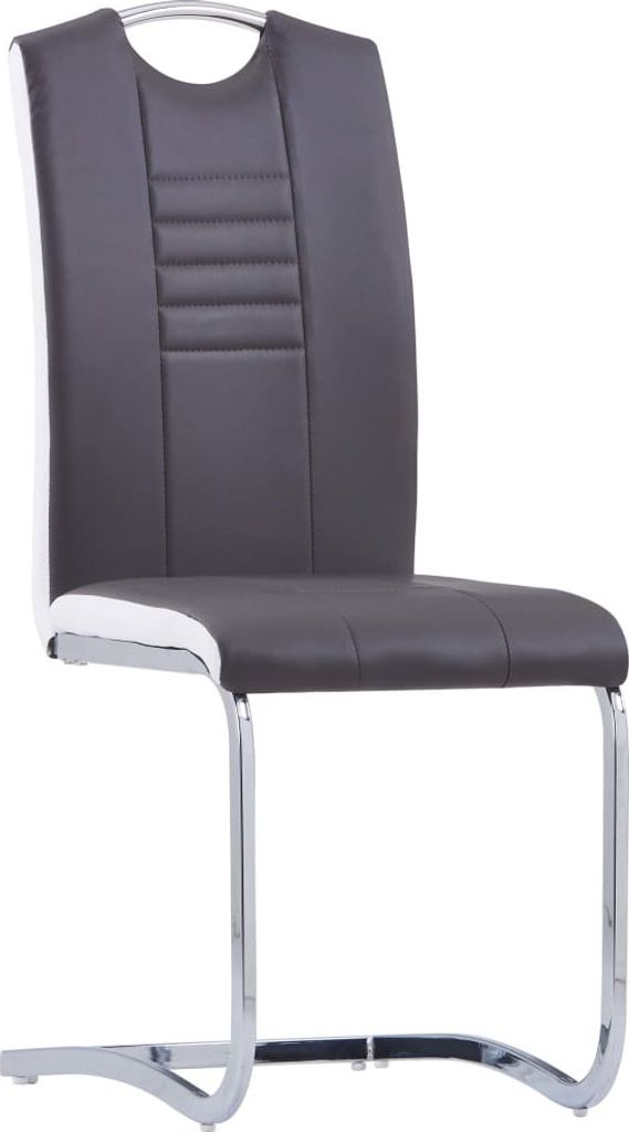 vidaXL Freischwinger 2 Stk. Grau Kunstleder