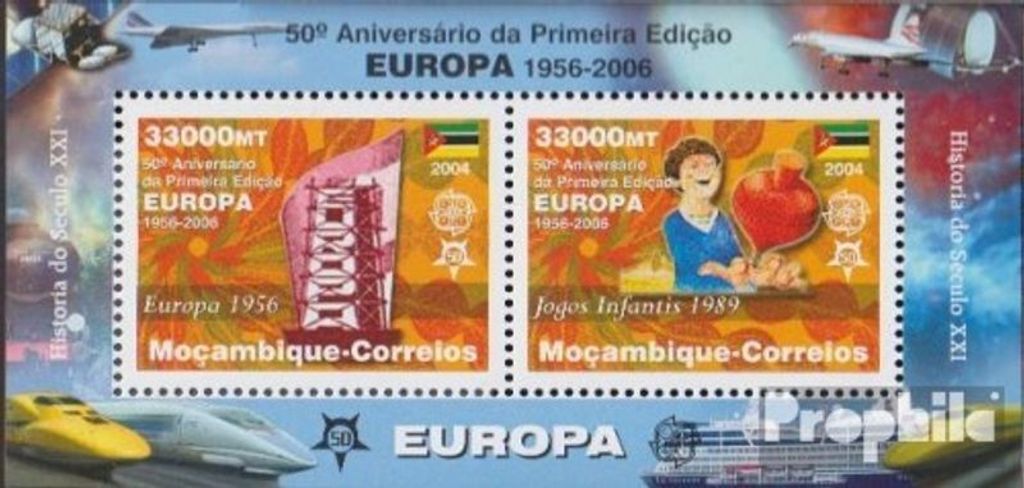 Briefmarken Mosambik 2006 Mi Block205 postfrisch 50 Jahre Europamarken