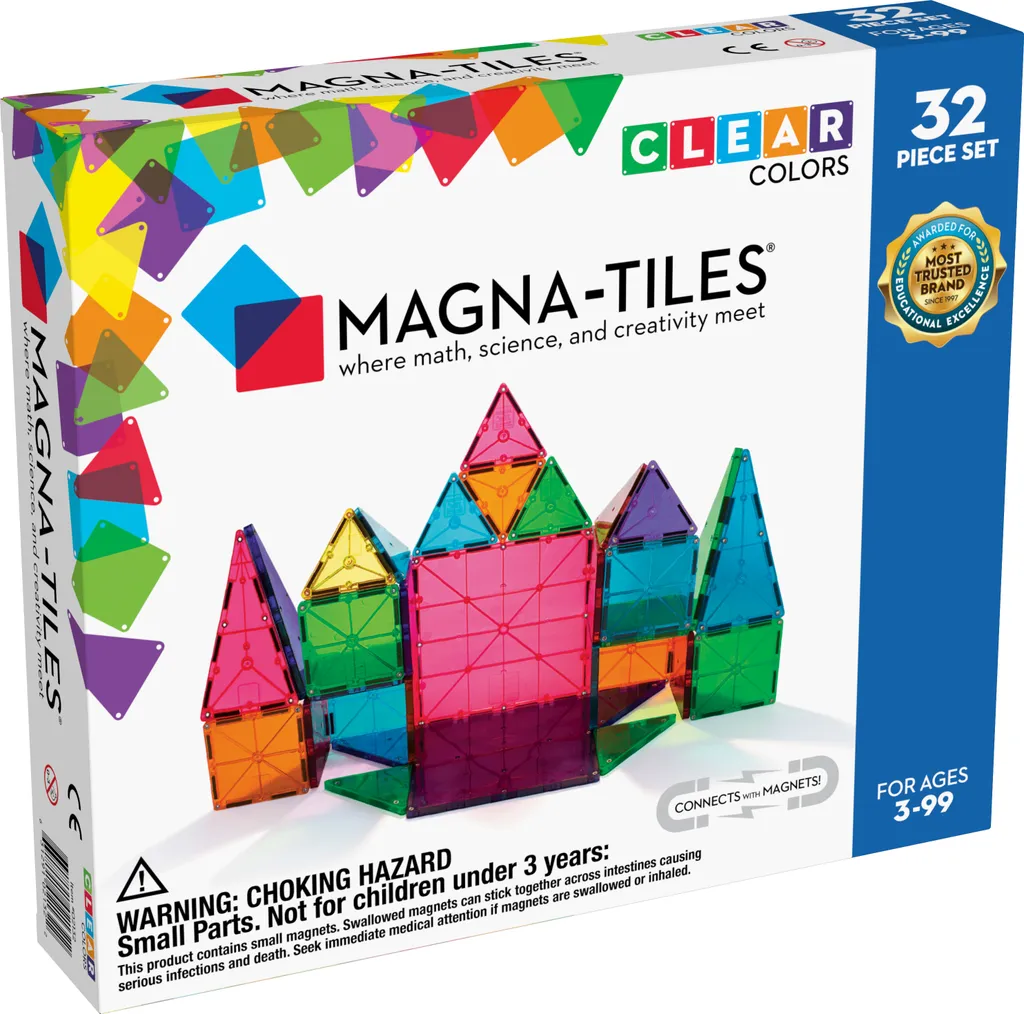 Carreaux Magna - 32 Blocs Aimantés Translucides aux Couleurs Claires