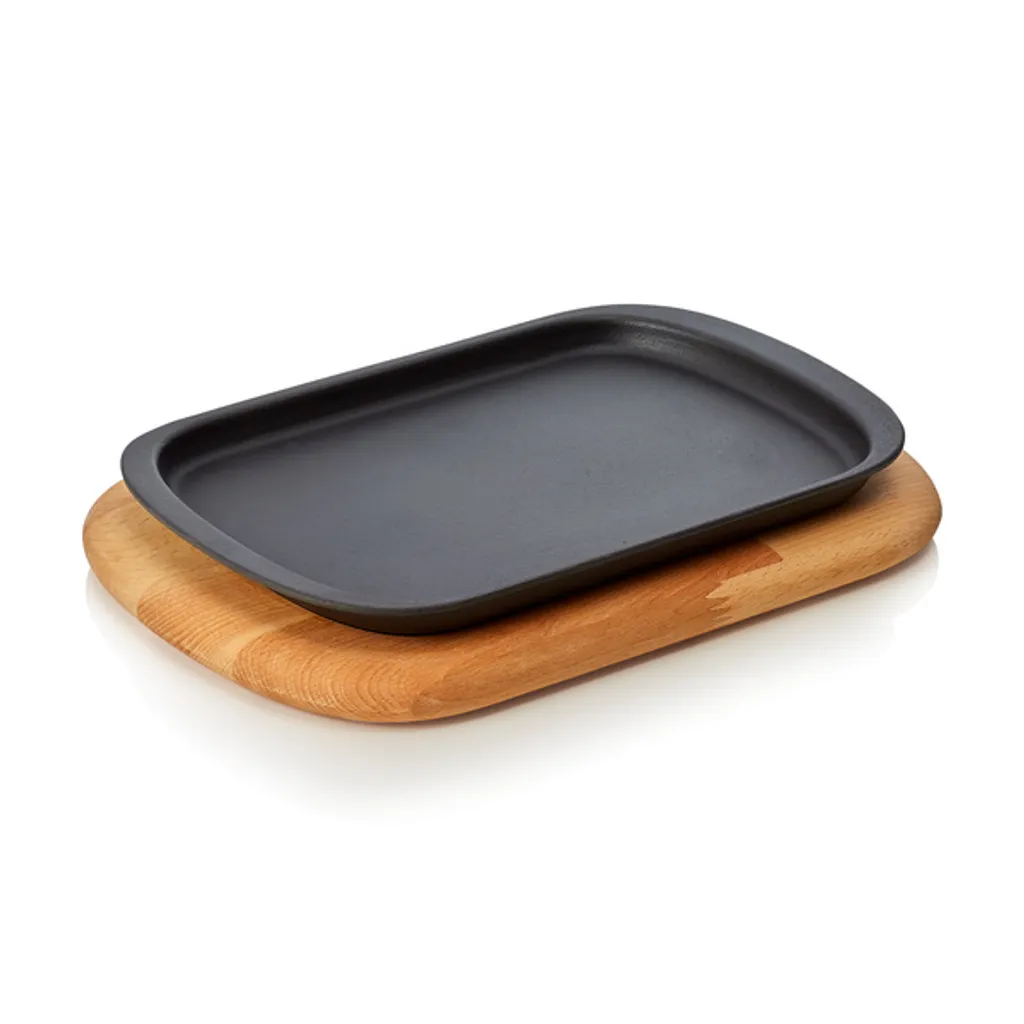 Padella per Friggere e Servire Professionale 32x20 cm - Ferro e Ghisa