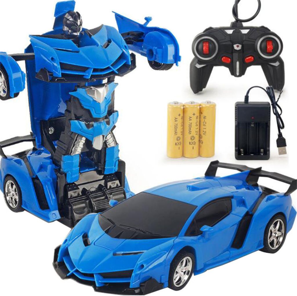 Kinder Spielzeug Fernbedienung Transformer Transforming Roboter RC Auto Toy Gift 