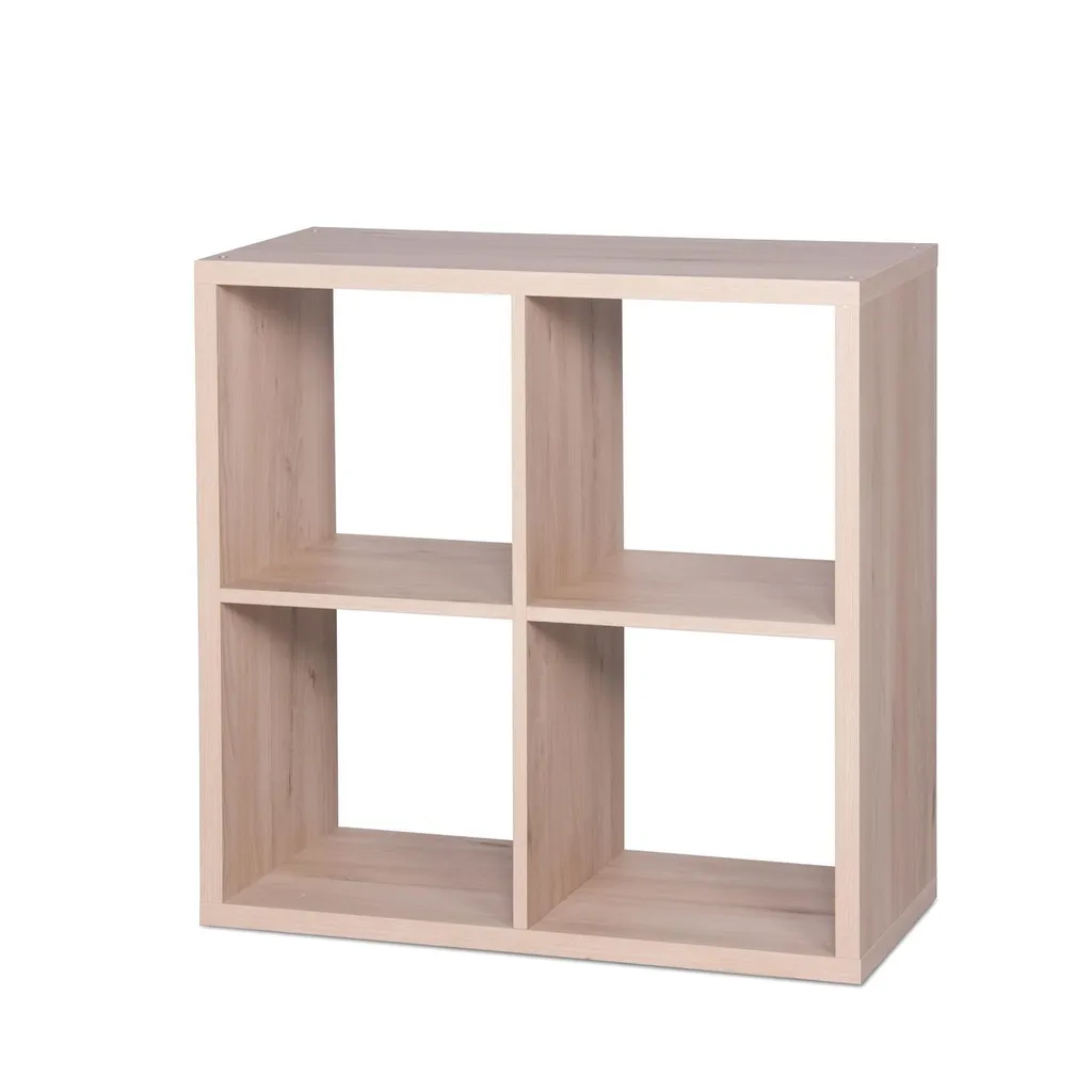 Bibliothèque gain de place MAX 4 cases chêne pour organiser votre intérieur