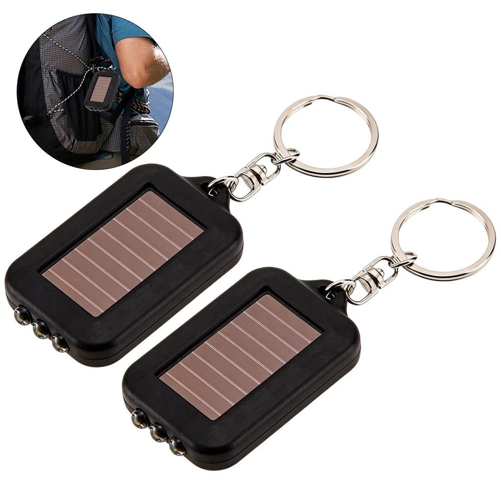 2 Stück Multifunktionale Taschenlampe – Mini-Schlüssel-Taschenlampe, Schlüsselanhänger-Taschenlampe, Reise-LED-Lampe, Lichtwerkzeug | Solarla...
