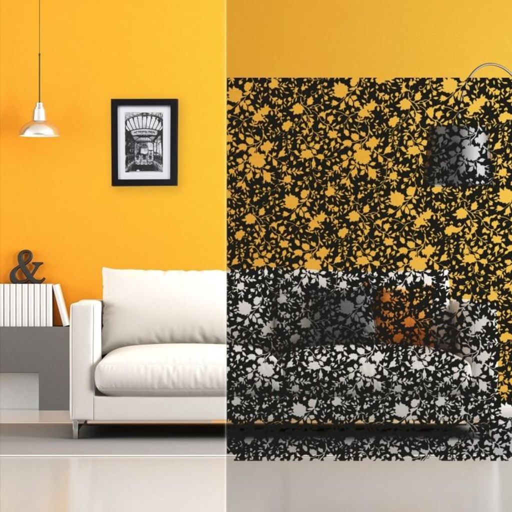 DIMEXACT - DIMEXACT Selbstklebende Dekorfolie mit Motiven für Fenster, Schwarze Blumen, Breite 1,52 m, Rolle -152 cm x 5 m - en Rouleau