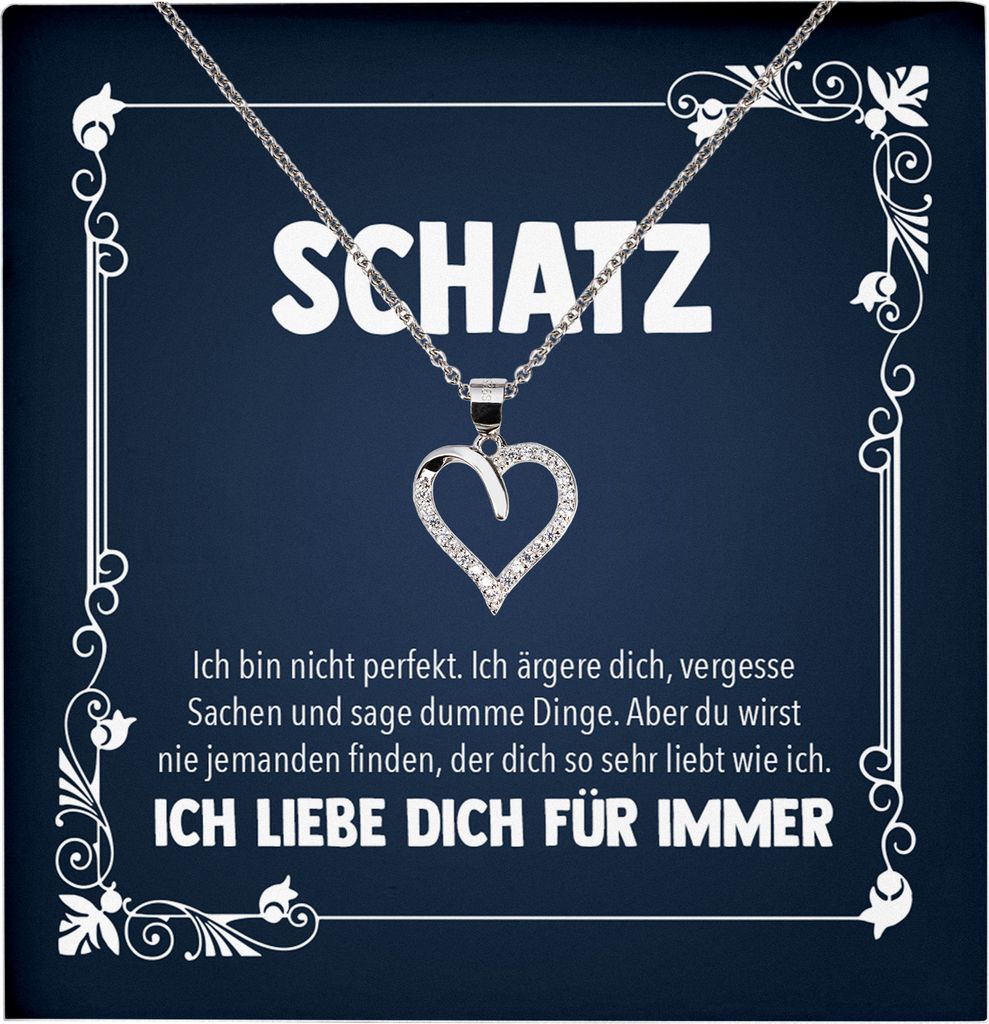 22Feels Echt Silber Halskette - Schatz Geschenk Frauen Schmuck Set Hochzeitstag Ehefrau Valentinstag für Sie Freundin Jahrestag - Herz Anhänger, ...