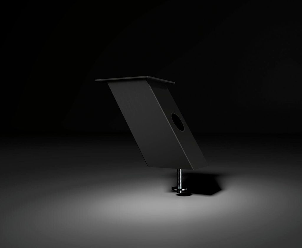 EBB Thekenfuß Jumbo Power - Barkonsole schräg mit integrierter Steckdose 230V, Aluminium schwarz