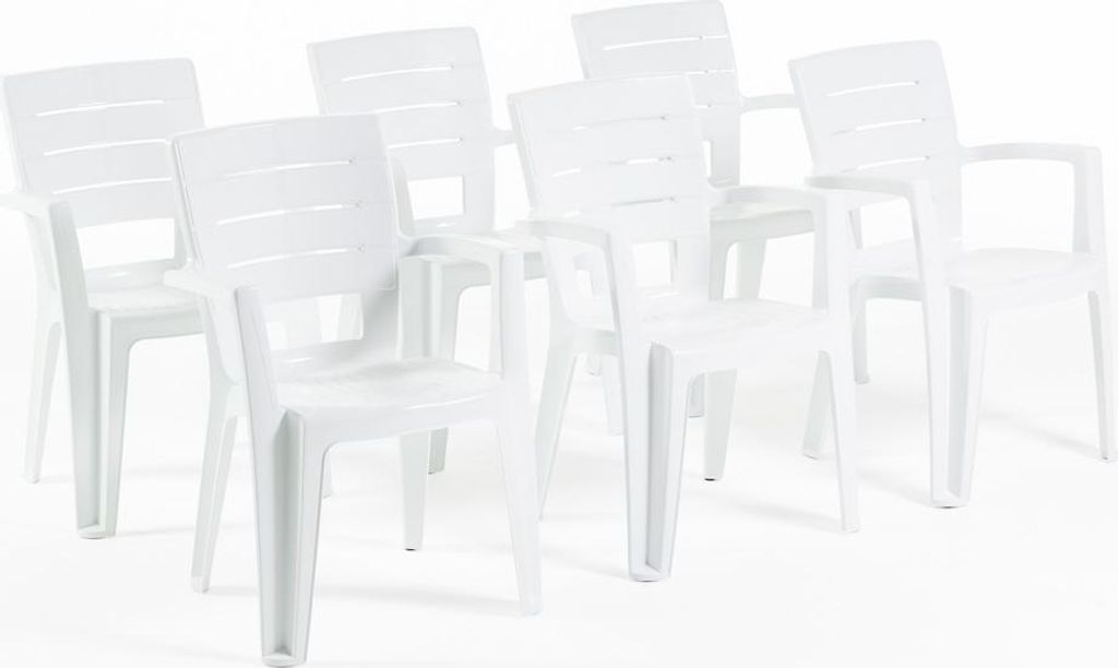 lot de 6 chaises en polypropylène monobloc, empilables avec Image du produit 
