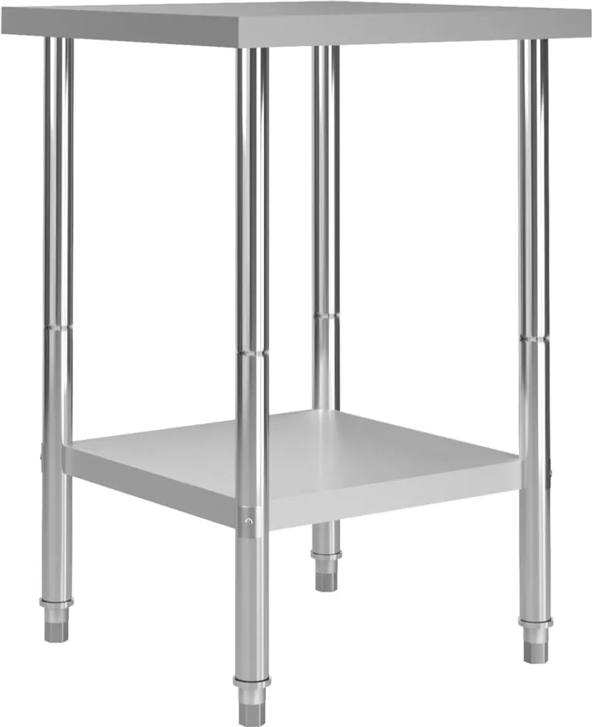 Plan de travail de cuisine inox 60x60x85 cm pour îlot de préparation