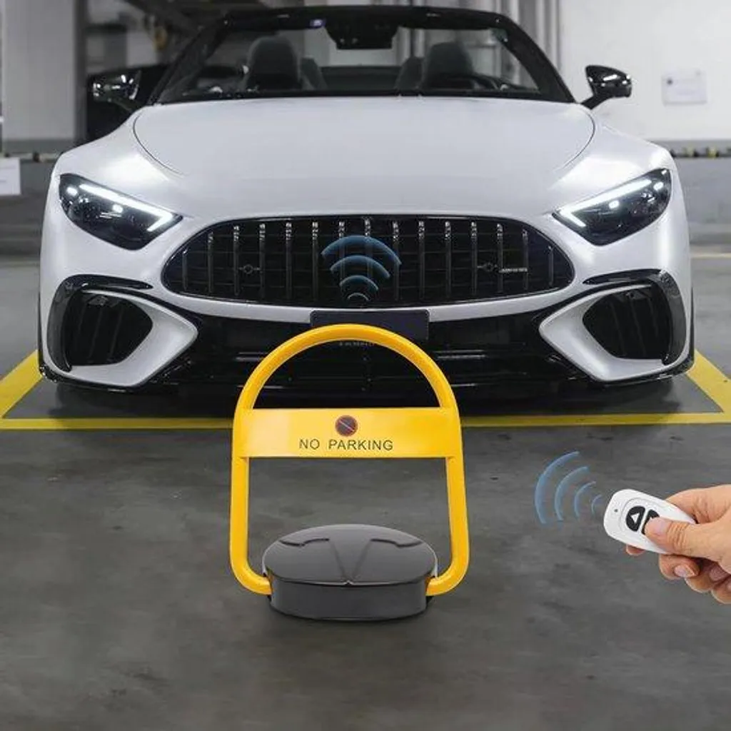 Barrière de stationnement rabattable anti-vol avec télécommande sans fil