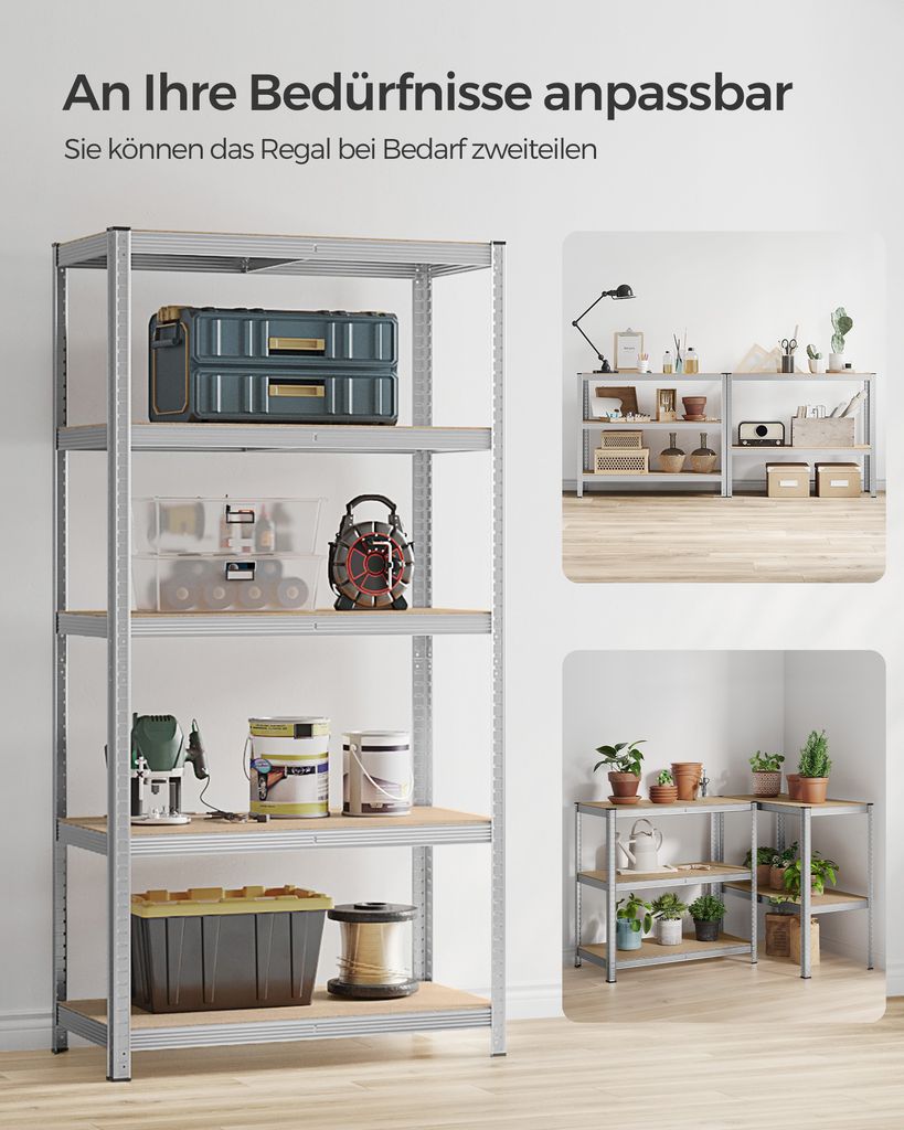 SONGMICS 2er Set, Lagerregal mit 5 Regalböden, 200 x 100 x Produktbild 6