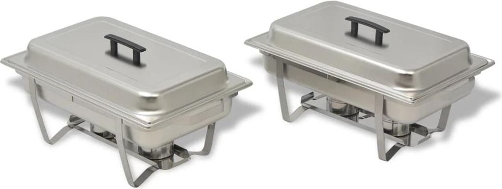 vidaXL Chafing Dish Set 2-tlg. Edelstahl