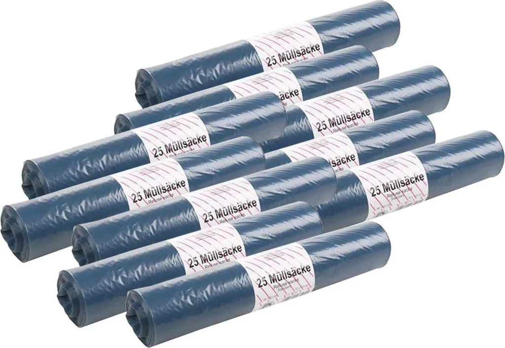 Grand sac poubelle 120L bleu 70x110 cm haute densité pack de 250 unités