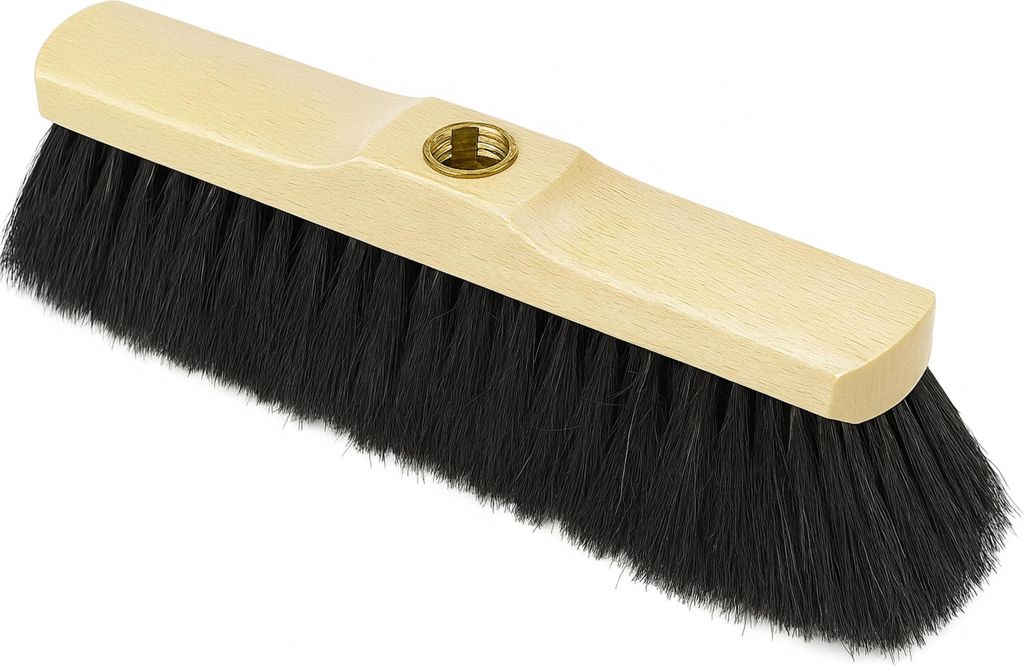 2er Set Stubenbesen Rosshaar 28 cm – Klassischer Handfeger für gründliche Bodenreinigung, Holz & Naturhaar braun