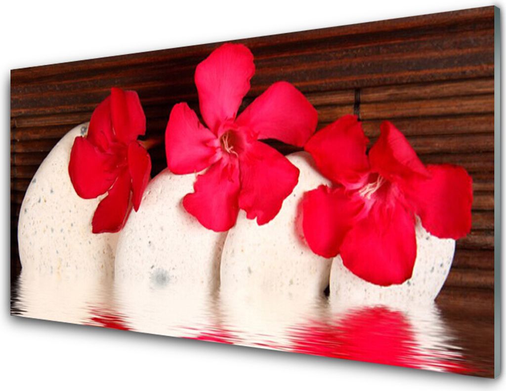 Acrylglasbilder 100x50 Wandbild Druck Blumen Steine Produktbild 