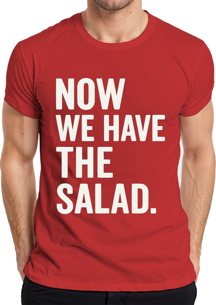 Jetzt haben wir den Salat Lustig Geschenk Küchenhumor Veganer Herren T-Shirt, Rot, XL