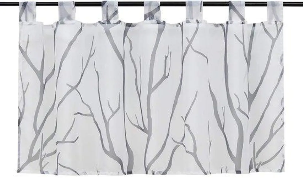 Rideau blanc translucide 60x90 cm à passants en voile de polyester