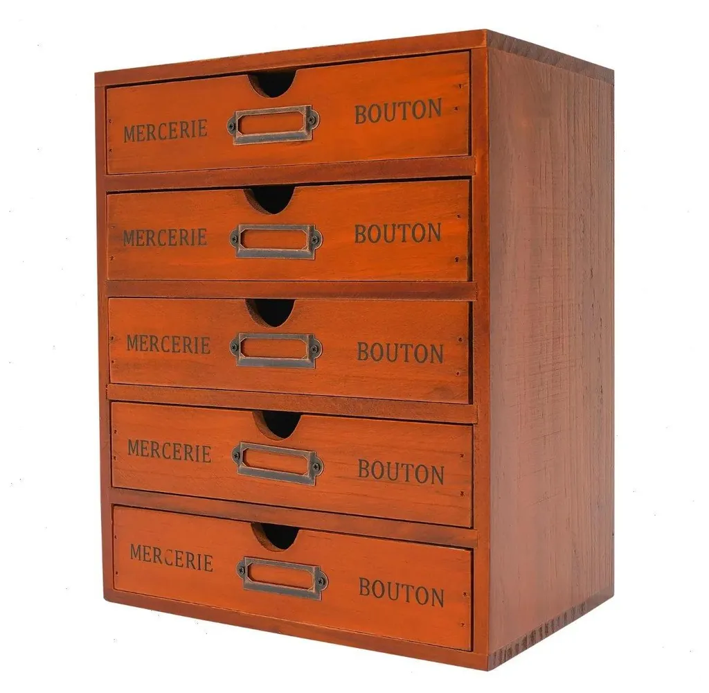 Meuble de bureau vintage pour ranger bijoux et accessoires - 5 tiroirs