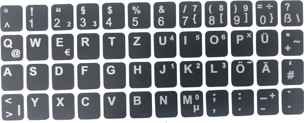 DEUTSCHE Tastaturaufkleber- schwarz MATT 48 Tasten 1,1 cm x 1,3 cm Tastatur aufkleber Selbstkleben kompatibel für ACER Aspire 8530G