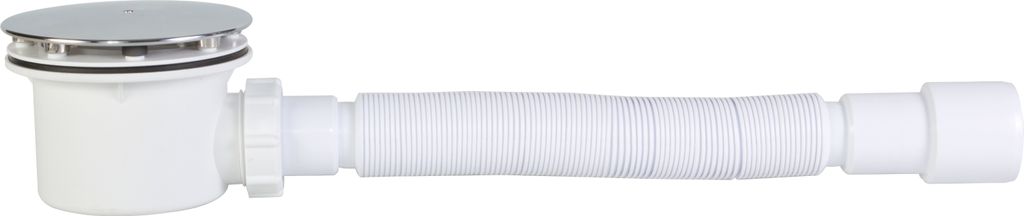 Duschablauf Siphon Ablaufgarnitur Abfluss Duschwanne Duschtasse Duschsiphon flexibles Rohr Ø 90 mm chrom