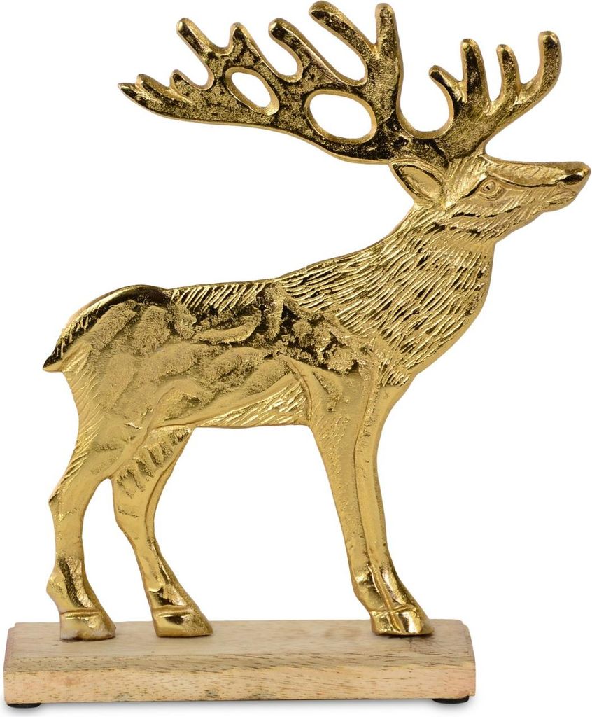Riffelmacher Deko Elch zum Stellen | Aluminium | 25 x 6,5 cm | Gold | 24762