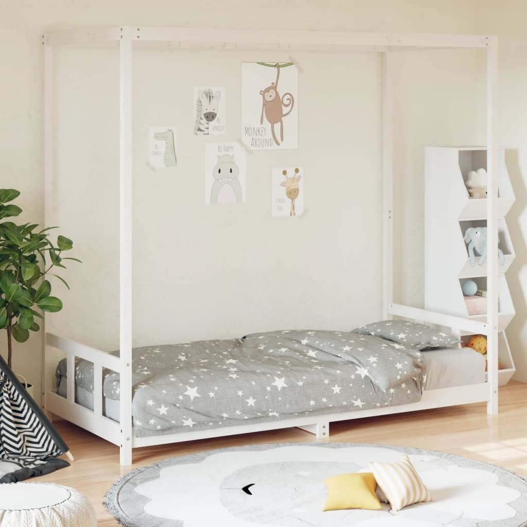 Maison Exclusive - Kinderbett Weiß 90x190 cm Massivholz Kiefer