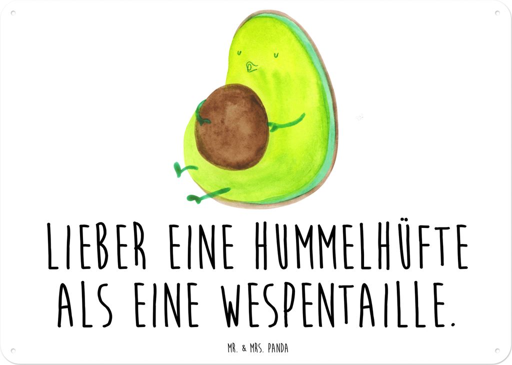 Mr. & Mrs. Panda Wandbild Avocado Pfeifen DIN A3 - Weiß - Geschenk, Diät, Ernährung, Türschild, Abnehmen, wandtafel, Schwanger, tafel, Blechsch...