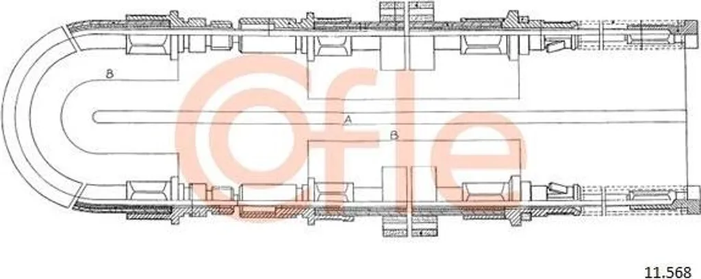 Câble de frein de stationnement compatible Ford Transit OE 6166969 Noir