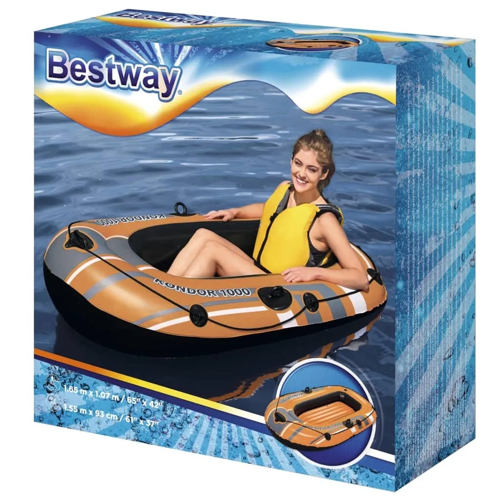 Bateau gonflable robuste 155x93cm avec valves sécurité et PVC épais - 45