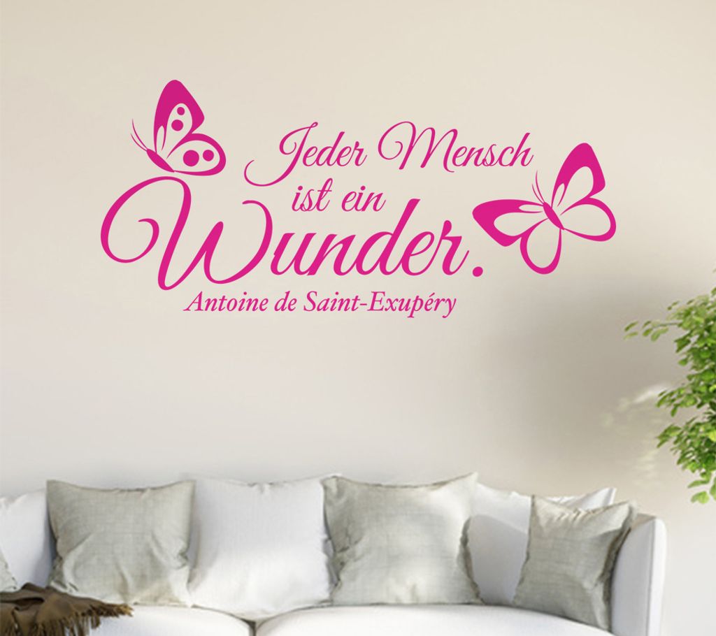 Jeder Mensch ist ein Wunder Wandtattoo in 6 Größen - Wandaufkleber Wall Sticker - Dekoration, Küche, Wohnzimmer, Schlafzimmer, Badezimmer