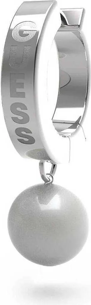 Guess JUME04064JWSTWIT-U Orecchino Pendente Uomo con Perla e Acciaio