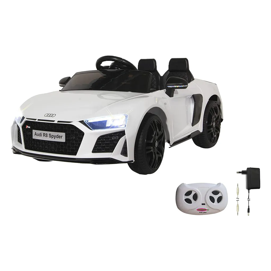 Voiture à Batterie Audi R8 Spyder Blanche : Le Cadeau Idéal pour Fille et Garçon