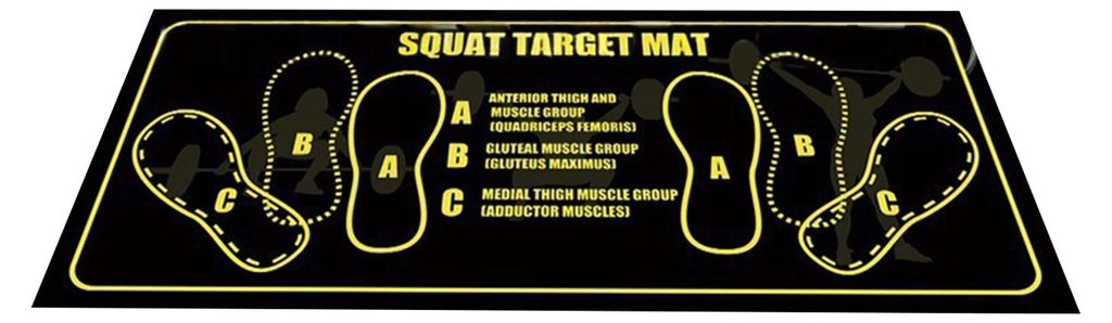 Kniebeugenmatte mit Fußpositionsführungen, Heimfitness-Trainingsmatte für Kniebeugen, Kniebeugen, Ausfallschritte und Bauchmuskeltraining, 80 x ...