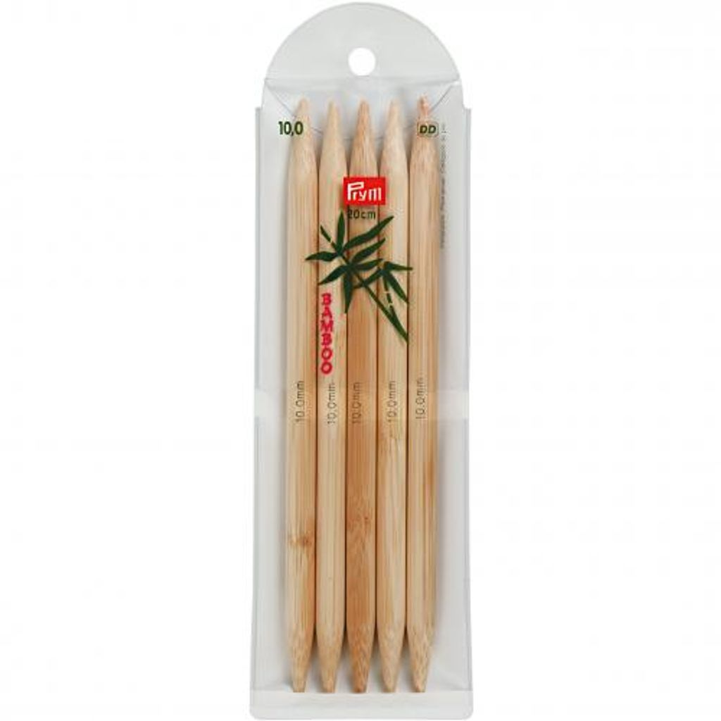 PRYM Strumpfstricknadeln „BAMBUS“, Länge: 20 cm, Ø 10,00 mm
