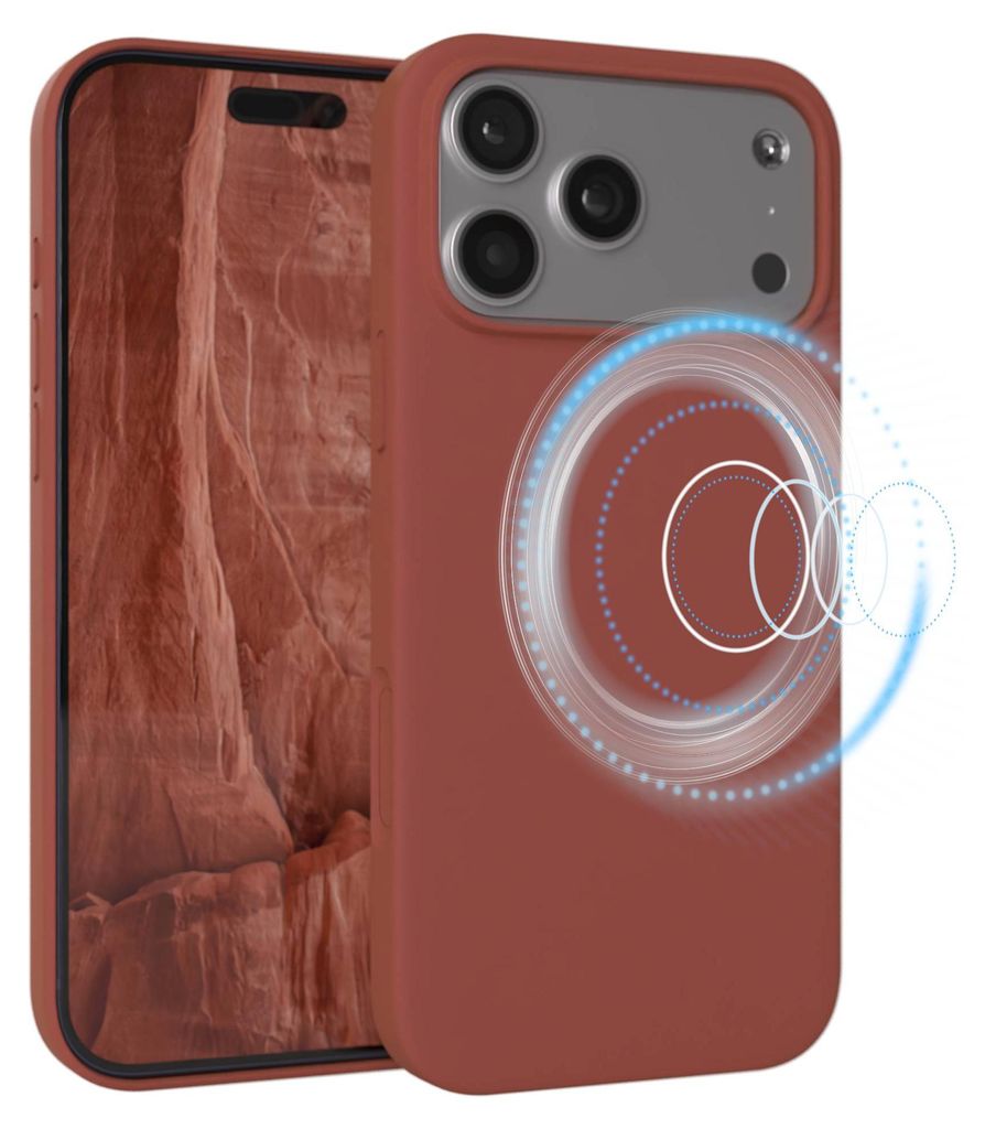 EAZY CASE Silikon MagSafe Handyhülle kompatibel mit Apple iPhone 17 Pro Max Hülle mit Kameraschutz, Silikonhülle, Schutzhülle Rot
