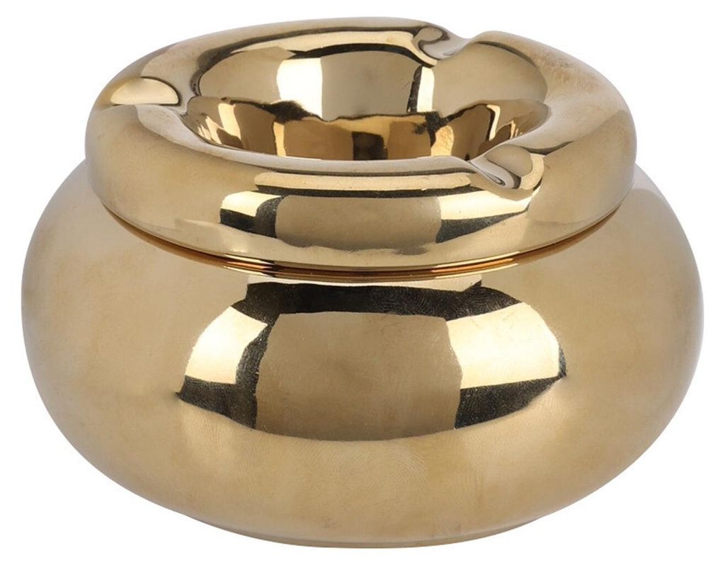 H&S Decoration Aschenbecher gold Dolomit 11x11x6 cm Produktbild 