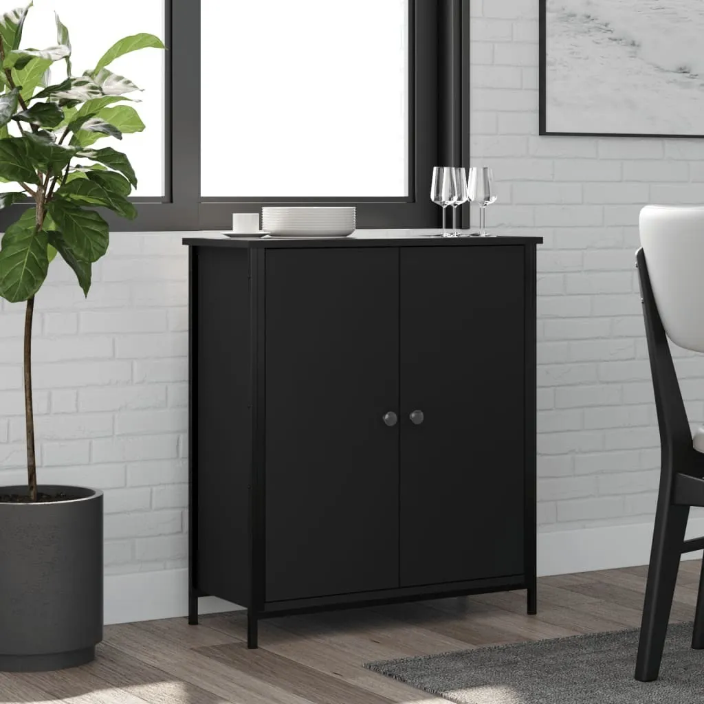 vidaXL Credenza nera 70x30x80 cm Materiale a base di legno