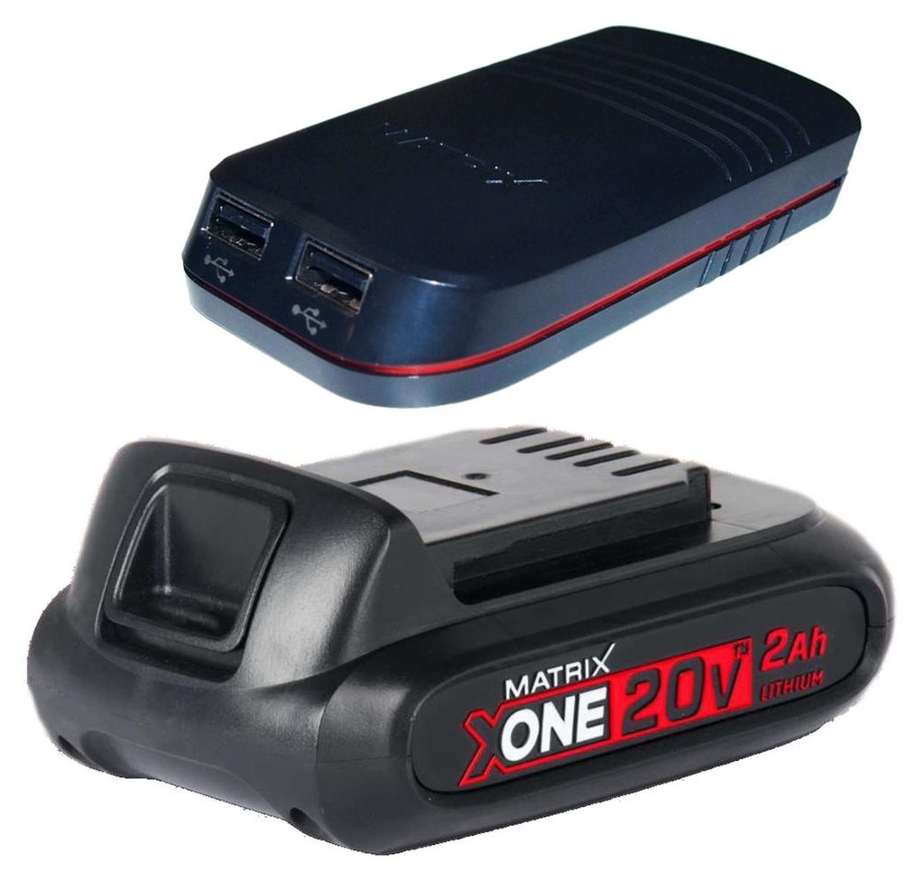 MATRIX Akku-Set 20V – Ersatzakku und USB-Adapter für Produktbild 