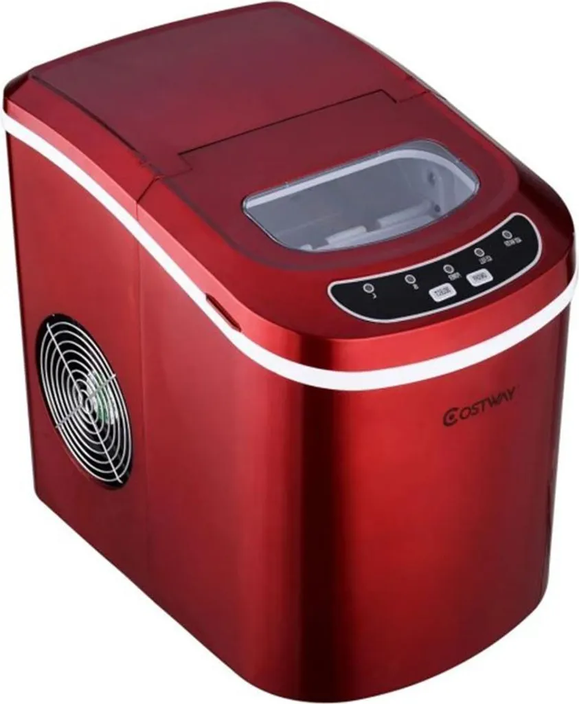Machine à glaçons automatique rouge compacte pour cuisine et événements