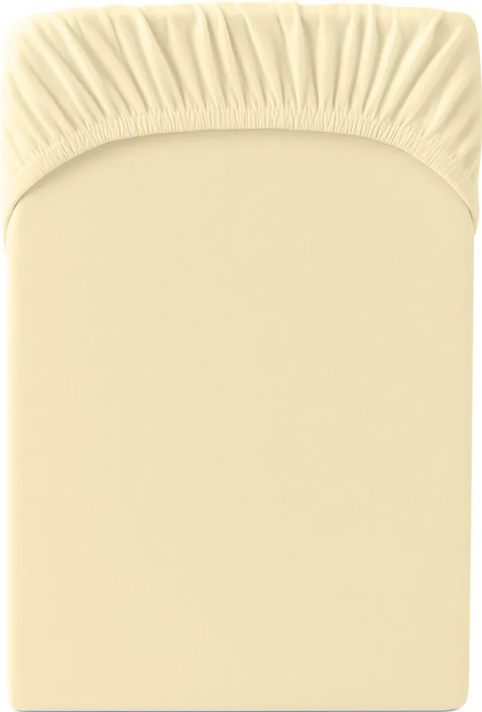 Drap-housse 100% coton jersey noble vanille - Douceur et tenue 200cm