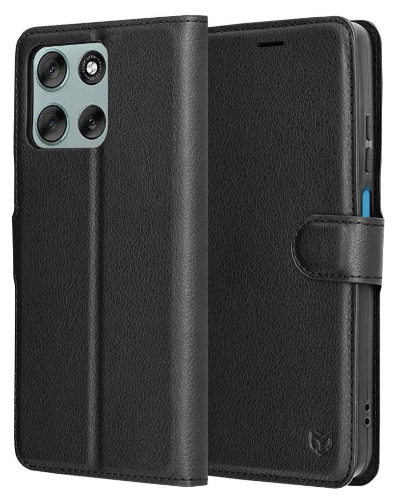 Techsuit - Leather Folio ochranný obal na Motorola Moto G56 – čierny