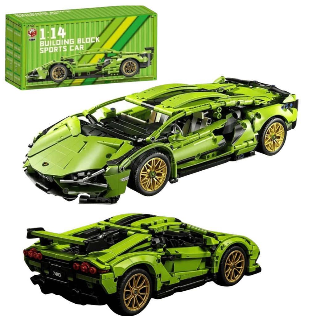 Bausteine Sportauto 1280 Teile detailreiches Modell Geschenk Kinder Erwachsene Bauspaß