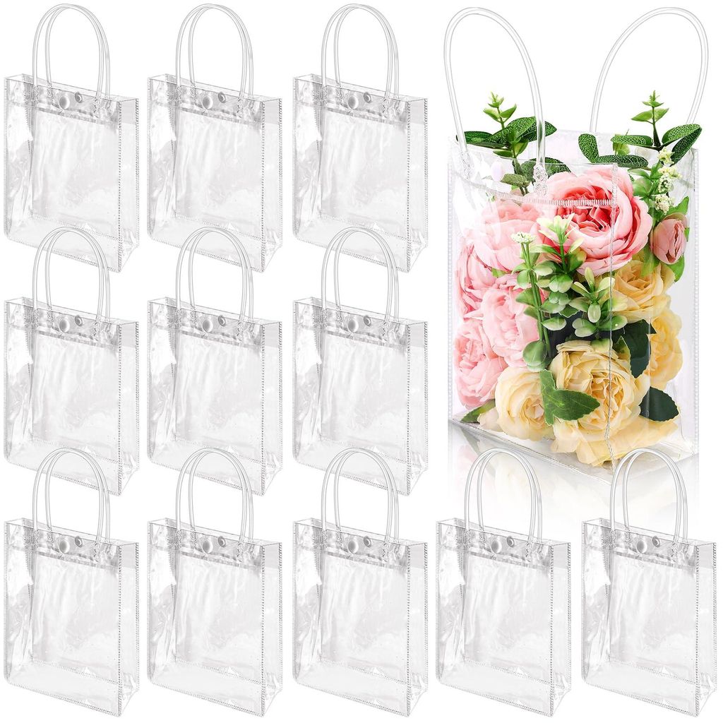 Torebki prezentowe przezroczyste PVC 20x15x7 cm z uchwytem Zdjęcie produktu 