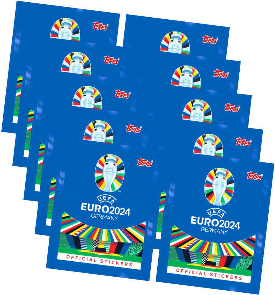 Topps UEFA EURO 2024 Sticker - Fußball EM Sammelsticker - 10 Tüten