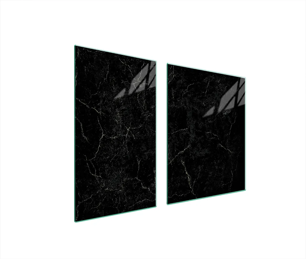 Tagliere Vetro 100x52 Coprifornelli Design Marmo Nero Professionale