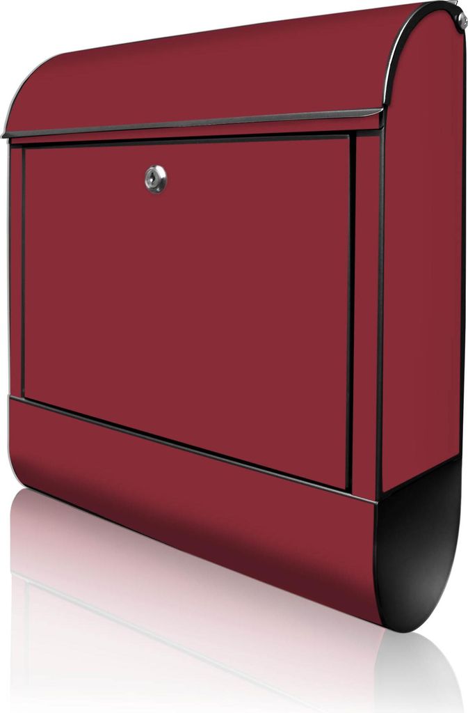 banjado Design Briefkasten Stahl schwarz mit Zeitungsfach Produktbild 