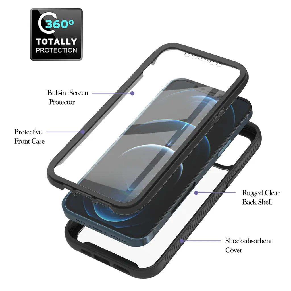 Cover Trasparente iPhone 12 Pro con Pellicola: Design e Sicurezza 360° - 6